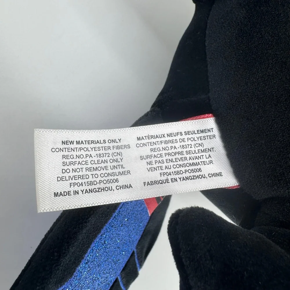 Fiesta Snugglies Black Axolotl Plush Blue Glitter Stuffed Animal A08166 10.5in